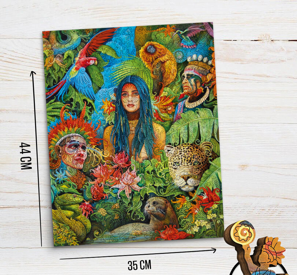 DAVICI Exklusive Holzpuzzle: Amazonas/400 Teile/Geschenkbox mit Magnetverschluss/hochwertige Box mit Prägung